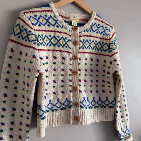Limited America Vintage Wool Fair Isle Cardigan Sweater Button Front Size Medium - Picture 2 of 4